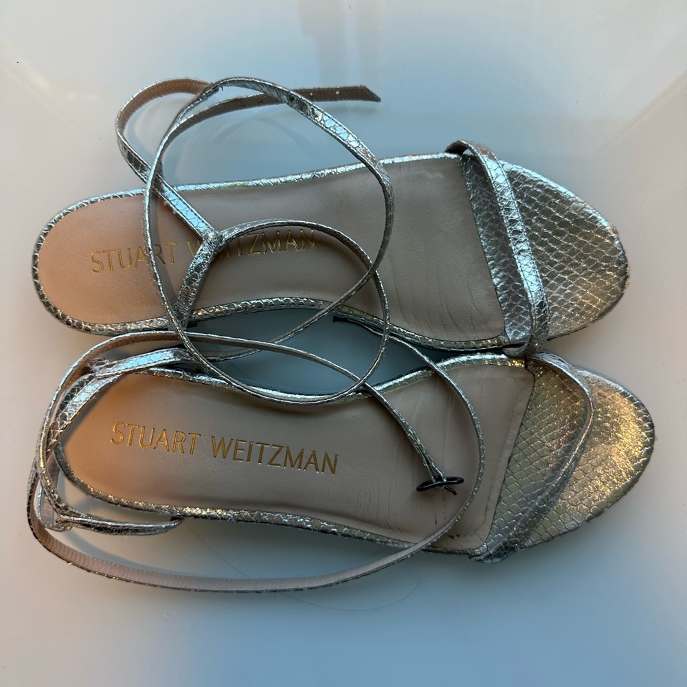 Stuart Weizman Silver Sandals Size 8 - image 7